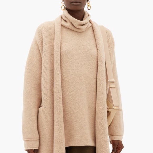 Lauren Manoogian Baby Alpaca Beige Roll Cardigan - Picture 14 of 14